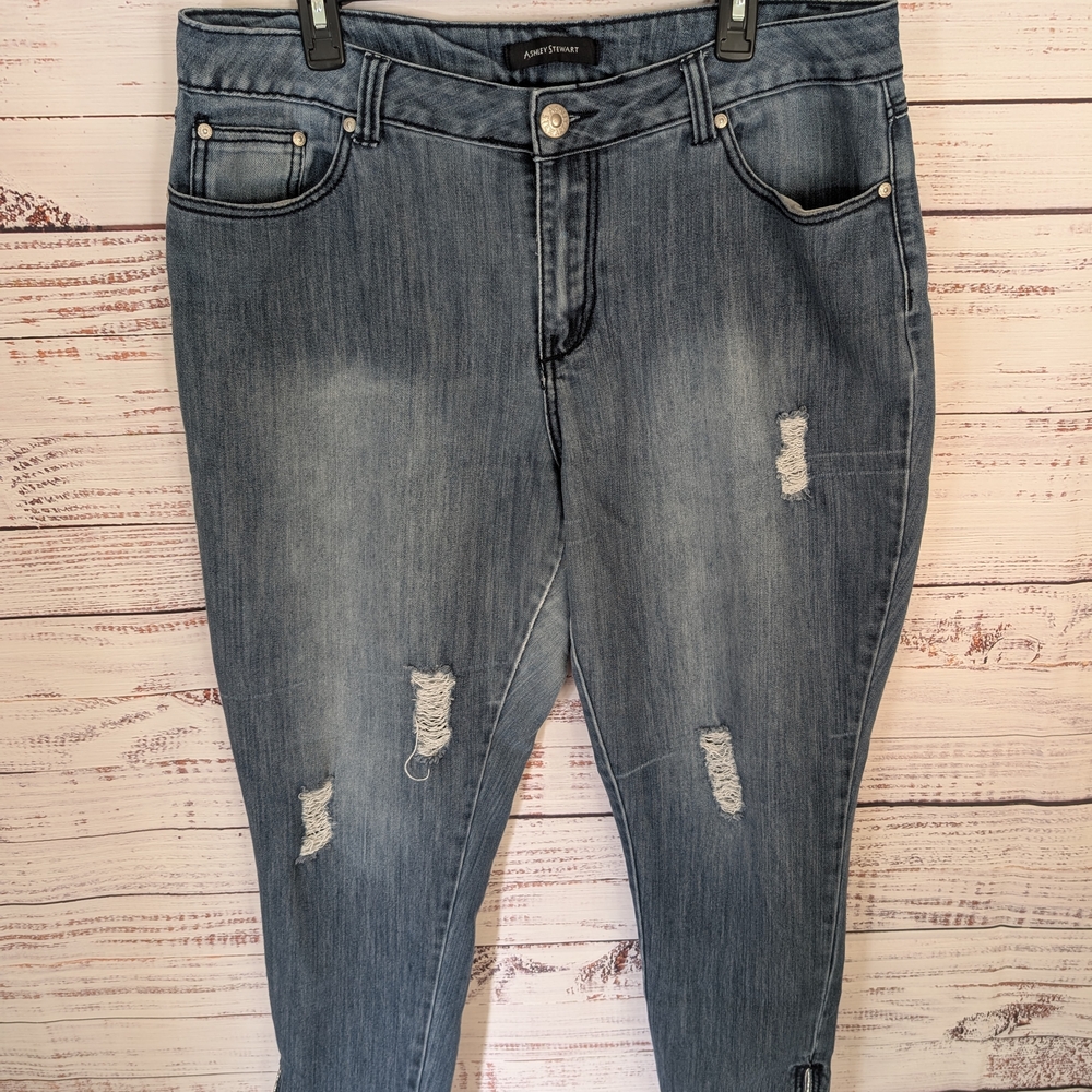 Women's Blue Distressed Jeans